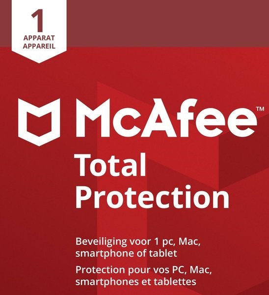 McAfee Total Protection met VPN voor 1 apparaat 1 jaar